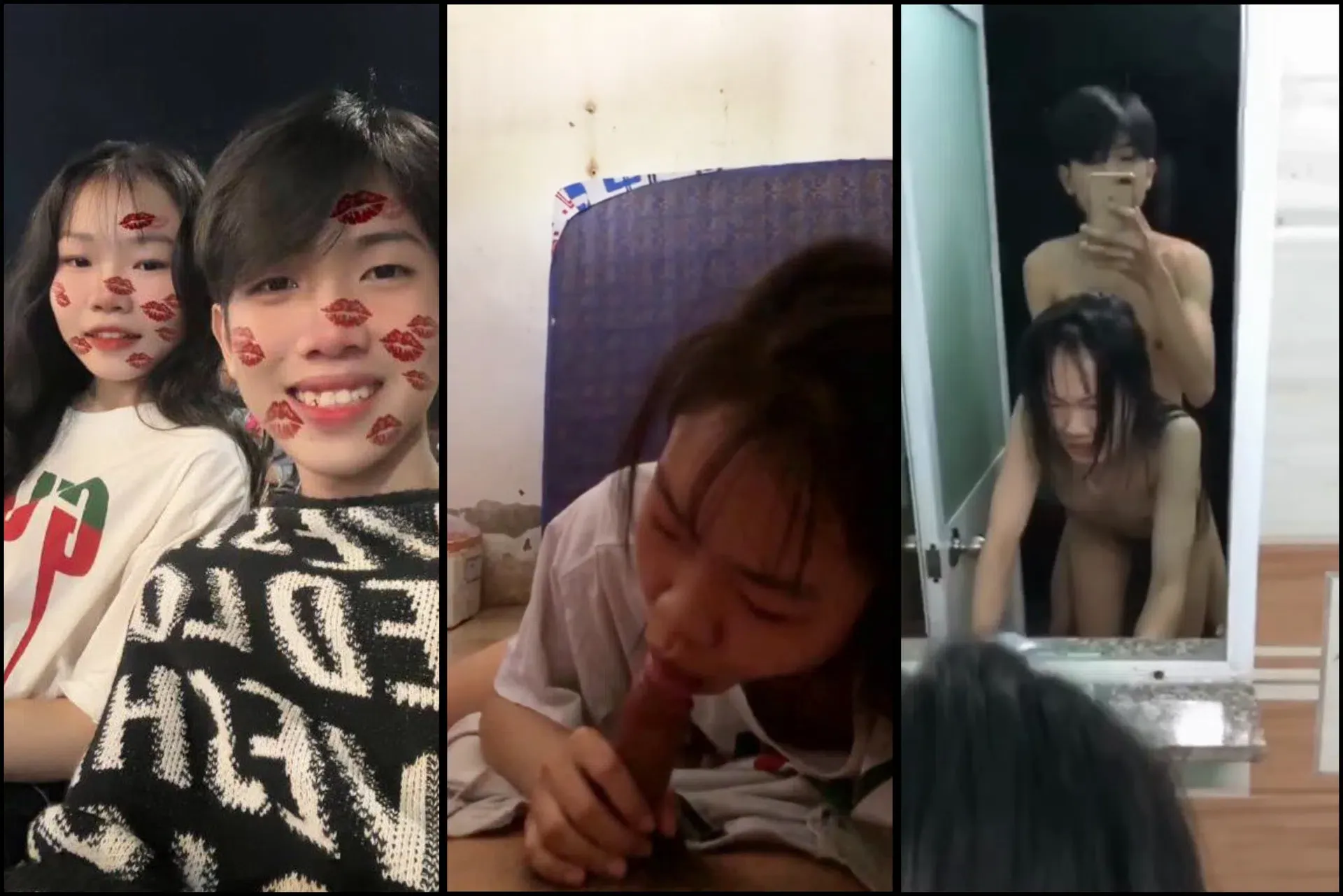 Hot Nhật Hân 2k7 non tơ bị người yêu tung clip doggy trước gương bú mút cực nứng